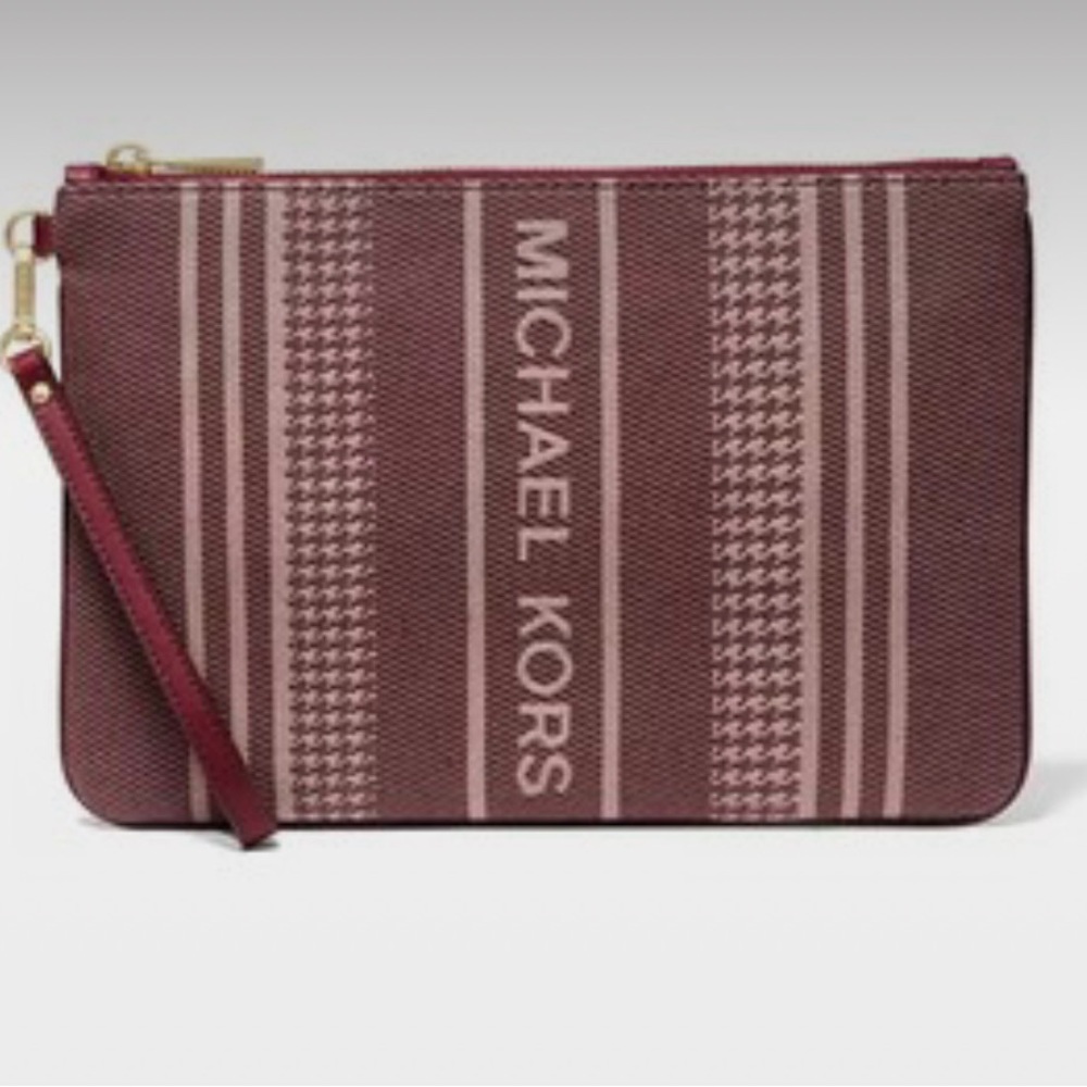 Michael Kors Jet Set Large Zip Pouch Dark Berry Multi - Picture 7 of 7